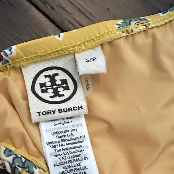 NWOT Tory Burch Printed String Bikini – Yellow Garden Rose – Size S - Picture 10 of 11